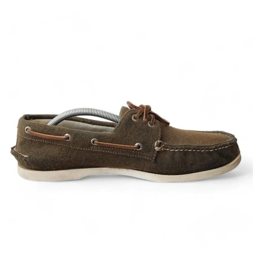 Sperry Wool Authentic Original Boat‎ Shoes Olive Green 0281295 Men's 11.5M